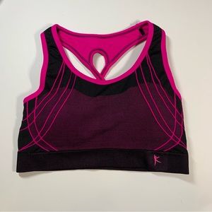 Large Danskin Now black and hot pink Racerback sports bra